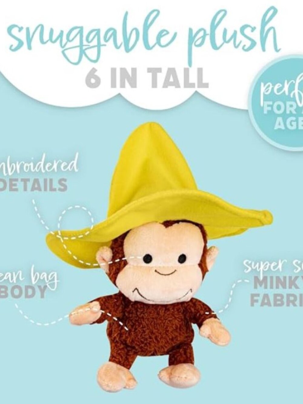 Curious George Kids Preferred Cuteeze Monkey Stuffed Animal Plush